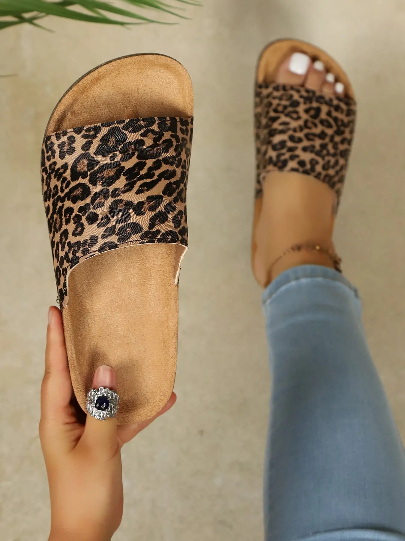 Women's PU Leather Slippers, Casual Anti-Slip Eva Sole, Daily Wear, Comfortable Footwear