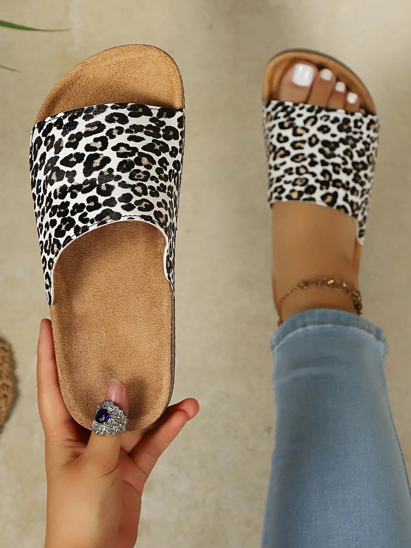 Women's PU Leather Slippers, Casual Anti-Slip Eva Sole, Daily Wear, Comfortable Footwear